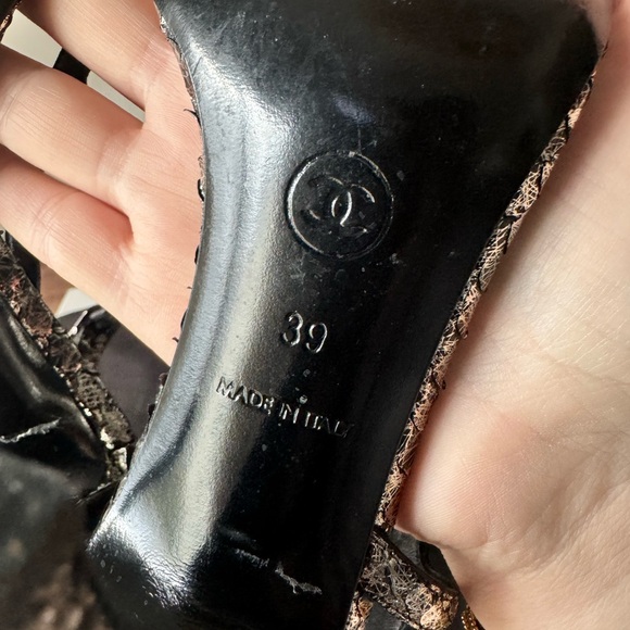 Chanel Metallic Python Sandals - Picture 10 of 10